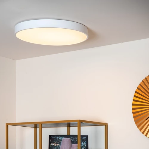Lucide UNAR - Plafonnière - Ø 49,5 cm - LED 3 StepDim - 1x36W 2700K - Wit - sfeer 1